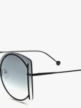 Salvatore Ferragamo Black Frame Gradient Gray Lens Sunglasses